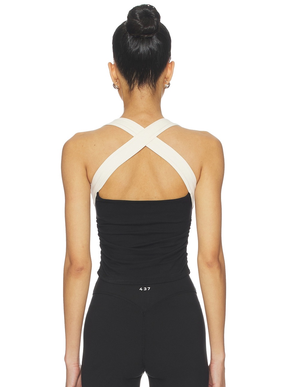 437 The Sculpt Tank Top In Black & Cream Size Large Nwt — image 2 of 8